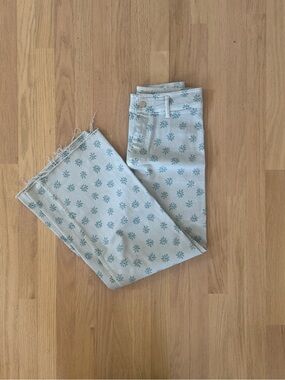 Zara the marine straight Light Blue Floral Print Jeans